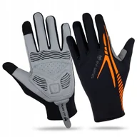 Rękawiczki rowerowe - RĘKAWICZKI ROWEROWE DOTYKOWE SPORTOWE DŁUGIE ŻELOWE BIEGANIA ODBLASK L/XL - miniaturka - grafika 1