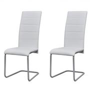 Krzesła - vidaXL 2 krzesła z wysokim oparciem białe - miniaturka - grafika 1