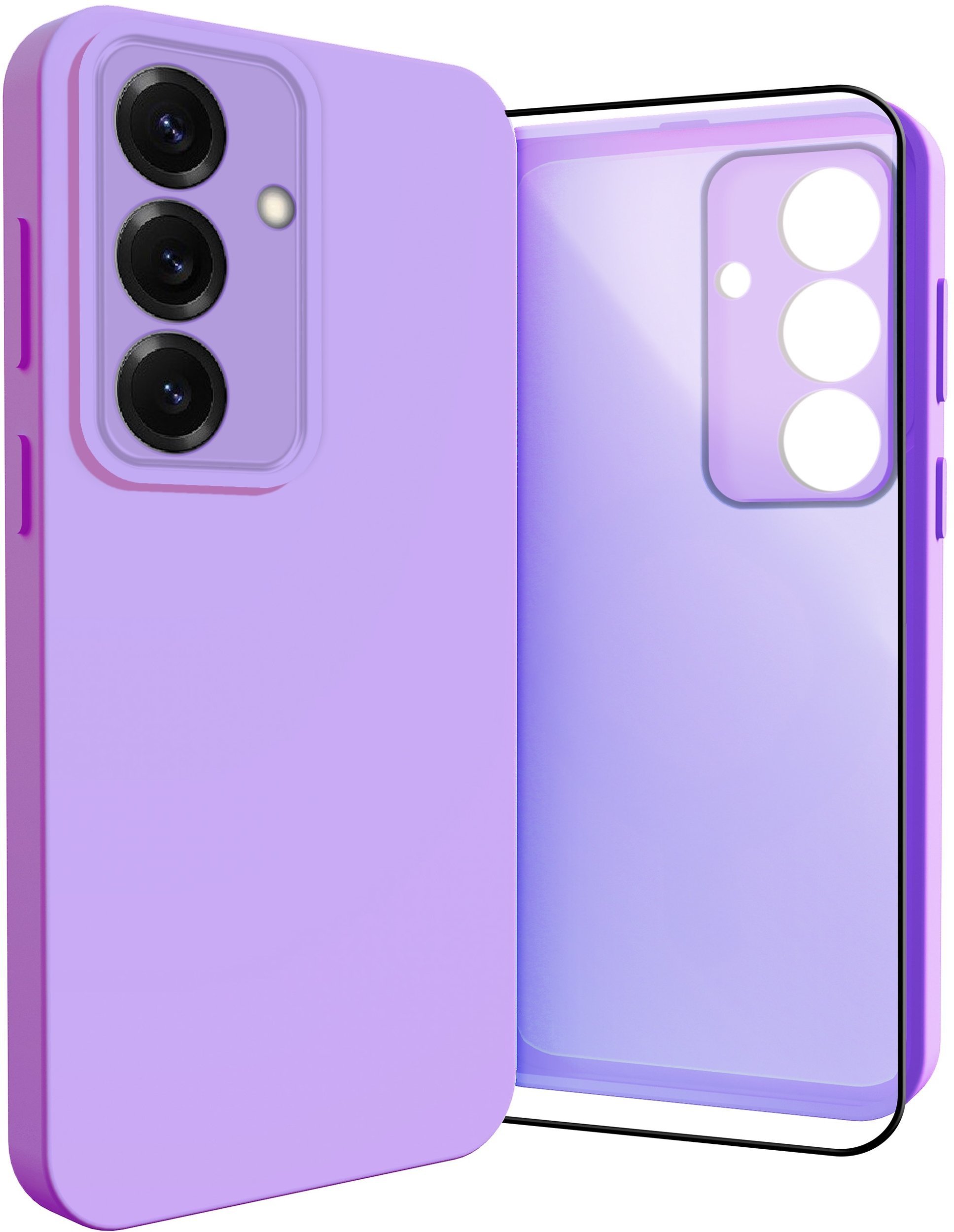 Etui do Samsung Galaxy S25 Osłona Kamery, Fioletowe, Plecki Szkło 9H