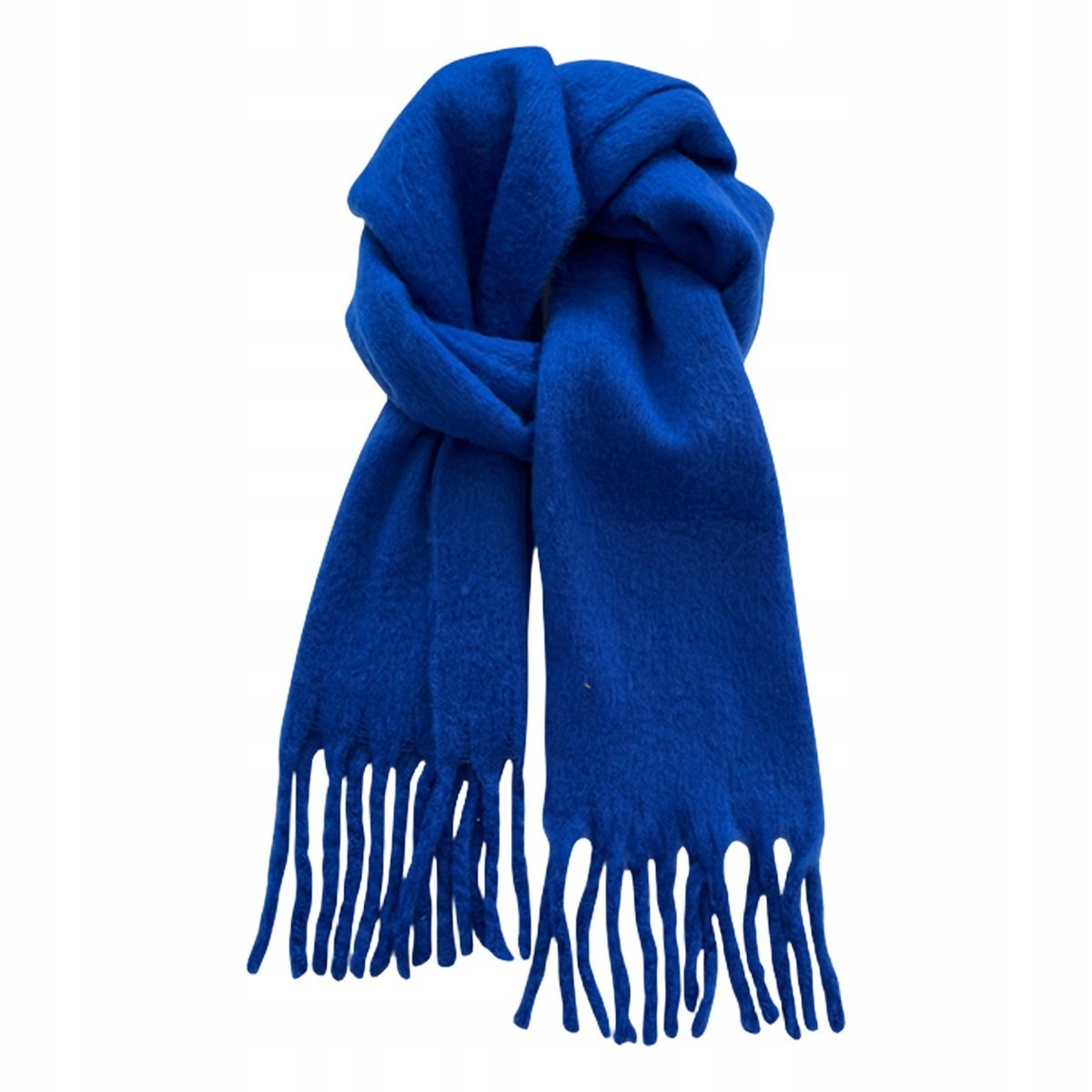 elegancki damski SZAL na zimę ciepły SZALIK miękki 200x40 granatowy