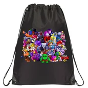 Torby szkolne - P139 PLECAK WOREK NA BUTY TORNISTER BRAWL STARS SPIKE LEON JAKOŚĆ CZARNY - miniaturka - grafika 1