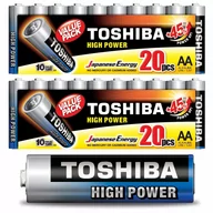 Baterie i akcesoria - 2x Baterie Alkaliczne TOSHIBA HIGH POWER LR6 AA 1,5V PACK 20szt - miniaturka - grafika 1
