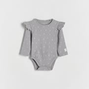 Body dla niemowląt - Reserved - Bawełniane body w kwiaty - Szary - miniaturka - grafika 1