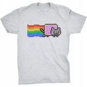 Koszulki męskie - Nyan Cat Koszulka Internetowy Mem Kot Tęcza - miniaturka - grafika 1