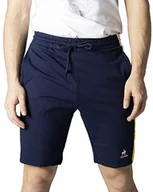 Spodenki damskie - Le Coq Sportif Męskie szorty sezon 2 Regular No 1M, niebieskie/cytrynowożółty/chrom/N.o.w, S - miniaturka - grafika 1