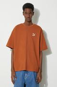 Koszulki męskie - Puma t-shirt bawełniany męski kolor brązowy z aplikacją - miniaturka - grafika 1