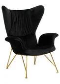Fotele - King Home Fotel Shrimp Velvet czarny aksamit KH-389-3 - miniaturka - grafika 1