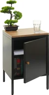 Szafki nocne - Stolik nocny HWC-L84, szafka nocna komoda stolik nocny szafka, metal 63x40x40cm, pokryty melaminą ~ czarny - miniaturka - grafika 1