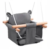 Place zabaw - HUŚTAWKA SKANDYNAWSKA DZIECIĘCA DREWNIANA MIŚ Z USZAMI MIĘKKA Z ZAPIĘCIEM - miniaturka - grafika 1