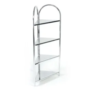 Regał łazienkowy chrom 43 x 22,5 x 101 cm AWD Interior - Szafki łazienkowe - miniaturka - grafika 1