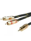 Kable - ROLINE Kabel audio GOLD 3.5mm M - 2x RCA M 2.5m - miniaturka - grafika 1