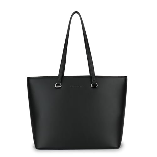 Carlheim Women's Totebags ELLA PREMIUM prawdziwa skóra, czarna, czarny, jeden rozmiar, Minimalistyczny