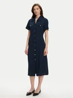 Sukienki - Tommy Hilfiger Sukienka koszulowa WW0WW45802 Granatowy Regular Fit - miniaturka - grafika 1