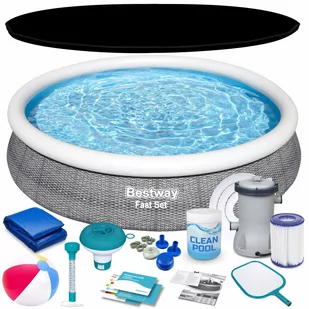 Basen ogrodowy rozporowy okrągły rodzinny dla dzieci 366x76cm Bestway 16w1 - Baseny ogrodowe - miniaturka - grafika 1