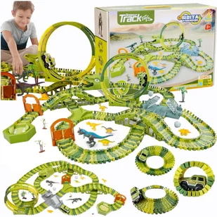 TOR WYŚCIGOWY SAMOCHODOWY XXL  elastyczny segmentowy Orbital Paradise Dino 324el 530cm - Zabawki konstrukcyjne - miniaturka - grafika 1