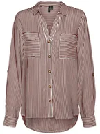Bluzki damskie - Vero Moda Bluzka w kolorze brązowo-białym - miniaturka - grafika 1