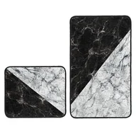 Dywaniki łazienkowe - Czarno-białe dywaniki łazienkowe zestaw 2 szt. 60x100 cm BPS548 – Mila Home - miniaturka - grafika 1