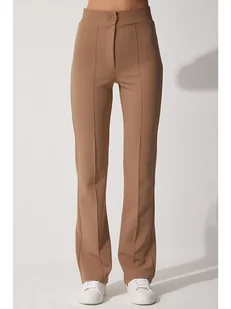 Hapiness Istanbul Spodnie w kolorze jasnobrązowym - Spodnie damskie - miniaturka - grafika 1