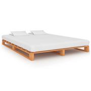 Łóżka - Lumarko Rama łóżka z palet, brązowa, lite drewno sosnowe, 200 x 200 cm - miniaturka - grafika 1