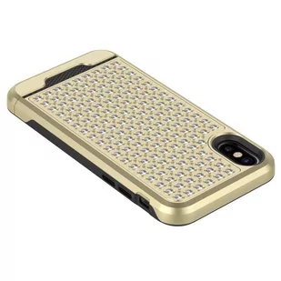 Zizo Star Diamond Hybrid Cover Etui iPhone X (Gold/Black) - Etui i futerały do telefonów - miniaturka - grafika 2