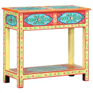 Ręcznie malowana konsola, 80x35x75 cm, lite drewno mango - Konsole i sekretarzyki - miniaturka - grafika 1