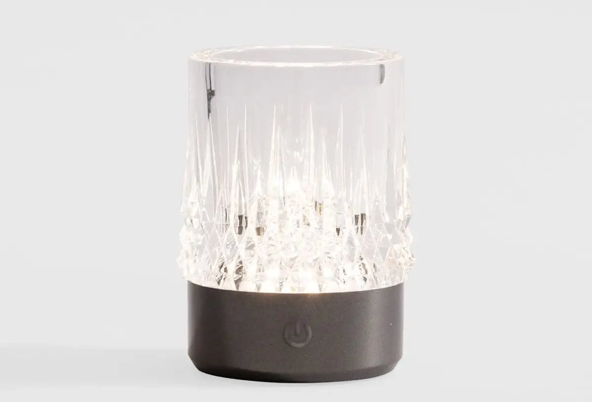 Lampa stołowa Zumaline Akumulatorowa stołowa lampa CRYSTAL NHTD-N08-NB LED 1W 3000K IP44 czarna