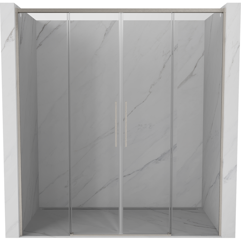 Mexen Rox drzwi prysznicowe rozsuwane 170 cm, transparent, nikiel szczotkowany - 8C2-170-002-97-00