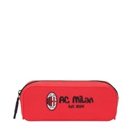 Piórniki - AC Milan - Silikonowy piórnik z zamkiem błyskawicznym, uchwyt na długopisy, ołówki, czerwony - miniaturka - grafika 1