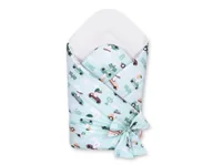 Rożki i beciki - Dwustronny rożek dla niemowląt miękki z wiązaniem - zajączki miętowe/ biały - miniaturka - grafika 1