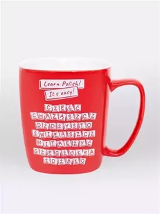 Kubek ceramiczny czerwony Learn Polish! It's easy - Kubki - miniaturka - grafika 1