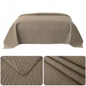 Koce - NARZUTA kapa pled 220x240 PIKOWANA tłoczona MIKROFIBRA Federico BEŻOWA - miniaturka - grafika 1