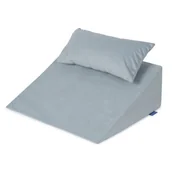 Poduszki - Badum, Klin pod Plecy Welur Jasny Niebieski 60x50x21 CM + poduszka - miniaturka - grafika 1