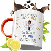 Kubki - KUBEK POMARAŃCZOWY DLA PILOTA PREZENT z Nadrukiem ze Zdjęciem + Opakowanie na prezent (wzór 01) - miniaturka - grafika 1