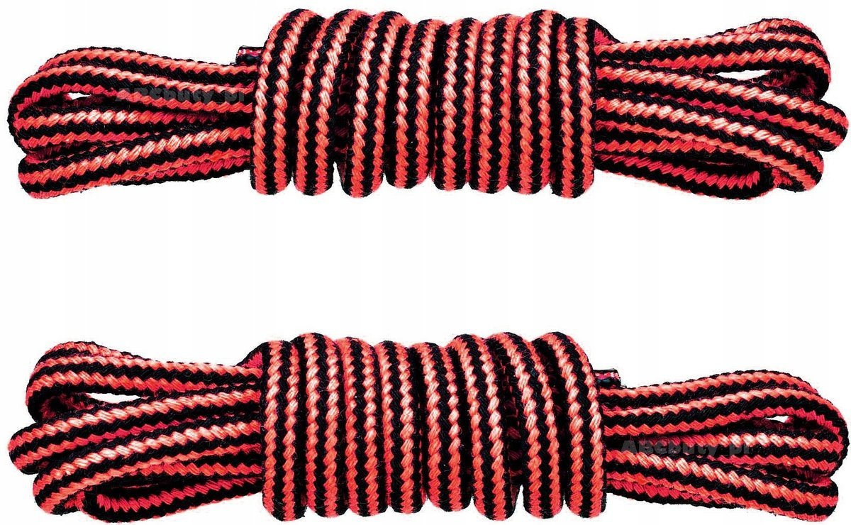 CZERWONO-CZARNE Sznurówki TREKKINGOWE 140 cm Okrągłe 5 mm SZNUROWADŁA G9-66