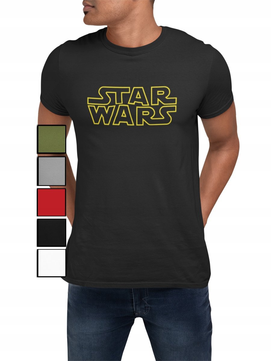 KOSZULKA T-SHIRT MĘSKA Z NADRUKIEM STAR WARS LORD NAPIS YODA - S
