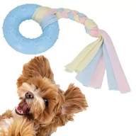 Zabawki dla psów - Zabawka dla psa do aportowania gryzak gumowy ze sznurkiem niebieski - miniaturka - grafika 1