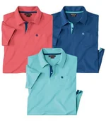 Koszulki męskie - Zestaw 3 koszulek polo Casual Summer Mężczyzna Atlas For Men - Kolor : Niebieski - Rozmiar : 5XL - miniaturka - grafika 1