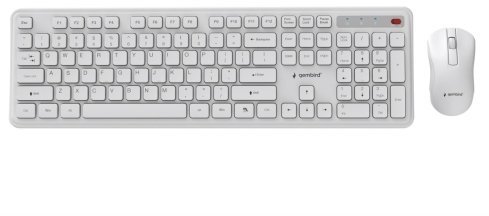 Klawiatura + mysz Gembird Klawiatura i mysz Desktop set Slim Pro Business wireless US White 8716309137027 KBS-WPS-01-W 8716309137027