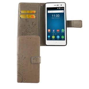 Etui na telefon komórkowy ZTE Blade L7 etui ochronne etui z klapką etui na kartę szary - Etui i futerały do telefonów - miniaturka - grafika 1