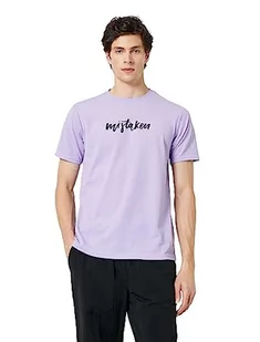 Koton Koszulka męska z nadrukiem z krótkim rękawem z nadrukiem z krótkim rękawem, Fioletowy (370), S - Koszulki męskie - miniaturka - grafika 1