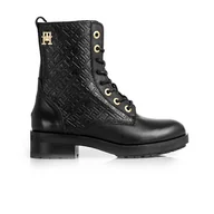 Półbuty damskie - Sztyblety damskie Tommy Hilfiger Sztyblety damskie Tommy Hilfiger 37 Czarny - miniaturka - grafika 1