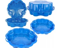 Place zabaw - PIASKOWNICA STOKROTKA WIELKA XXL ZAMYKANA 2 SZTUKI 214CM NIEBIESKA - miniaturka - grafika 1