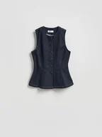 Marynarki i żakiety damskie - Reserved - Jeansowa kamizelka - granatowy - miniaturka - grafika 1