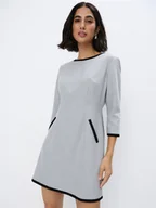 Sukienki - Mohito - Elegancka szara sukienka mini - szary - miniaturka - grafika 1