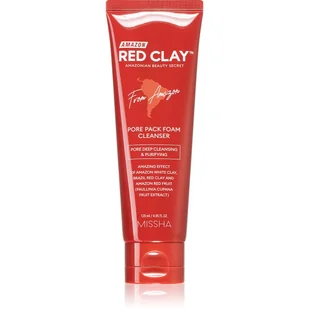 Missha Amazon Red Clay Pore Pack Foam Cleanser Czerwona glinka do oczyszczania twarzy 120 ml - Maseczki do twarzy - miniaturka - grafika 1