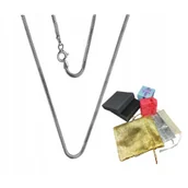 Naszyjniki męskie - Stylowy Łańcuszek Srebrny Rodowany Żmijka Linka Naszyjnik 50 cm x 1.5 mm - miniaturka - grafika 1