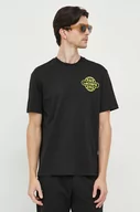 Koszulki męskie - Lacoste t-shirt bawełniany kolor czarny z nadrukiem - miniaturka - grafika 1