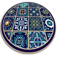 Dywany - Modny dywan okrągły winylowy portugalskie kafelki fi50 cm - miniaturka - grafika 1