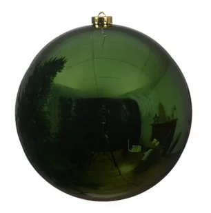 Bombka zielona okrągła plastikowa nietłukąca 1szt 14 cm - Bombki - miniaturka - grafika 1