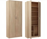 Regały - Regał Simple R4 na książki segregatory 2 Drzwi Półki Zamknięty, Dąb Sonoma - miniaturka - grafika 1